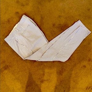 Blue and white striped pants